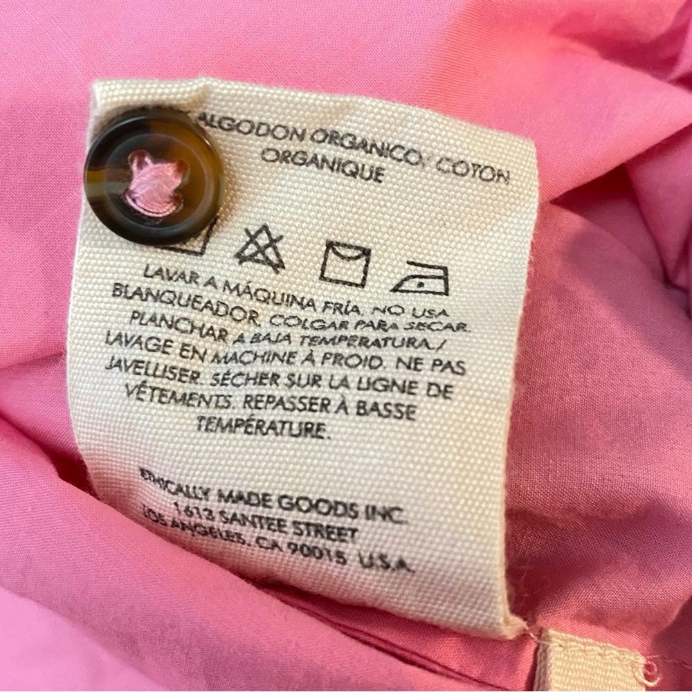 ETICA pink Oceane pleated button down collared long sleeve top shirt - Picture 7 of 9